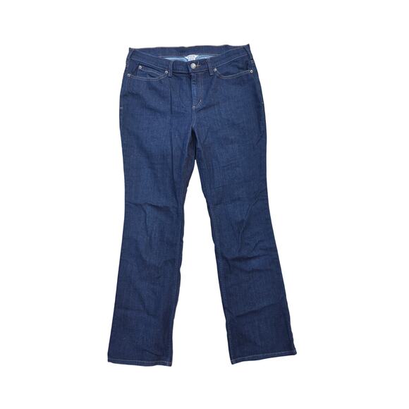 Duluth Trading Straight Leg Jeans 12 Womens Mid Rise Dark Wash - Picture 1 of 5